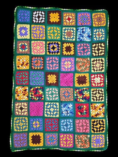 Vintage crochet granny square - vintage,