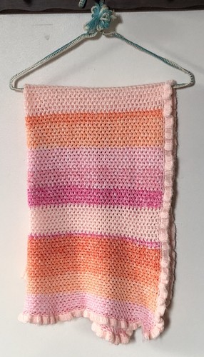 Vtg handmade knit afghan - vtg,