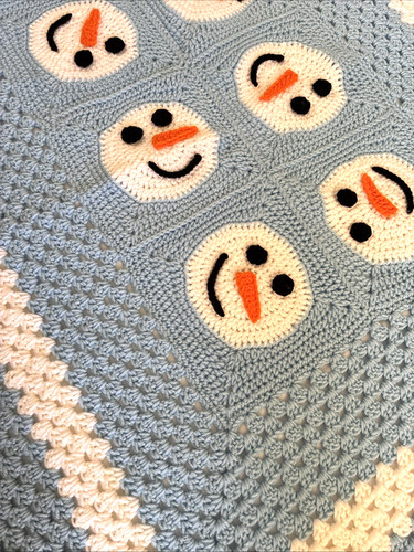 Snowman crocheted hand knit - snowman,