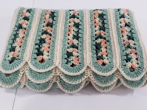 Hand crocheted throw blanket - hand-crocheted,