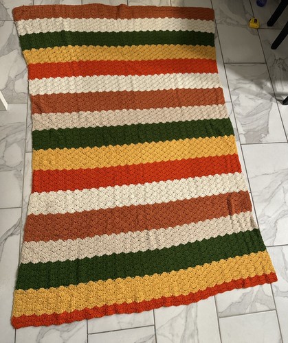 Vintage knit afghan - afghan, crochet