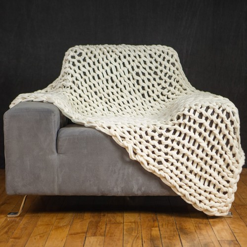 Delray chunky cable knit - knit, throw