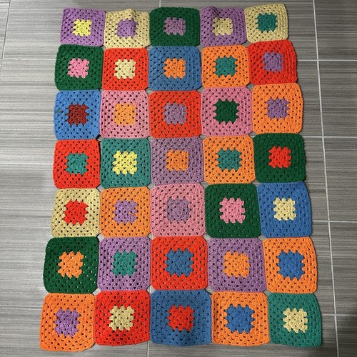 Vintage granny afghan crochet - vintage,