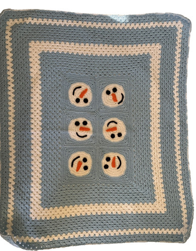 Snowman afghan throw - throw, blanket
