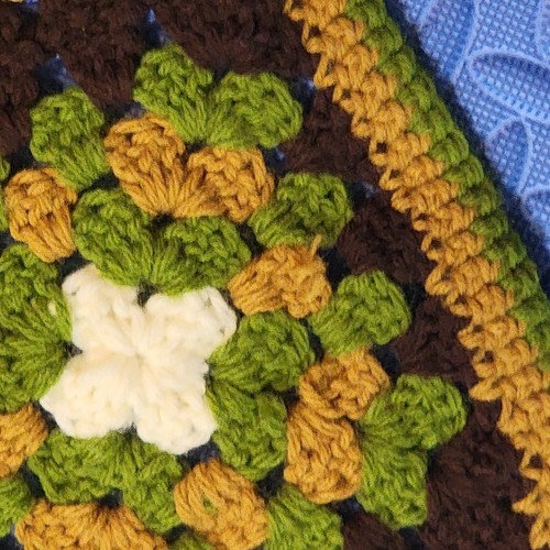 Vintage granny square afghan - granny,