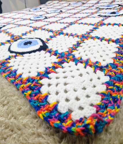 Handmade crochet blanket throw - handmade,