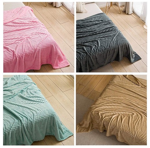 Stripe fleece throw faux fur - stripe,
