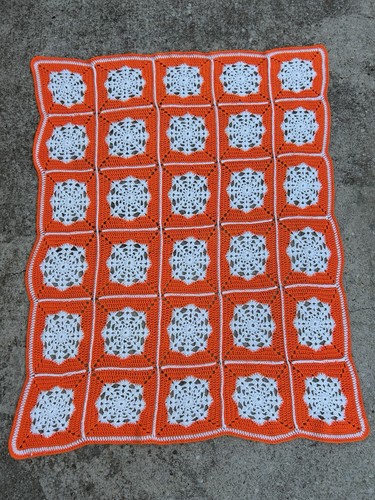 Vtg handmade crochet afghan - vtg,
