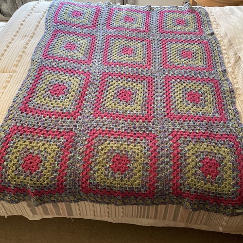 Vintage granny square afghan - vintage,