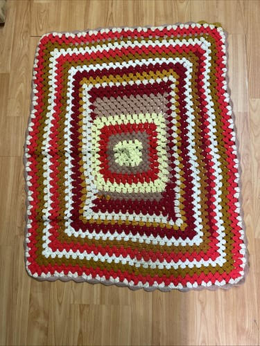 1970s handmade crochet afghan - 1970s,