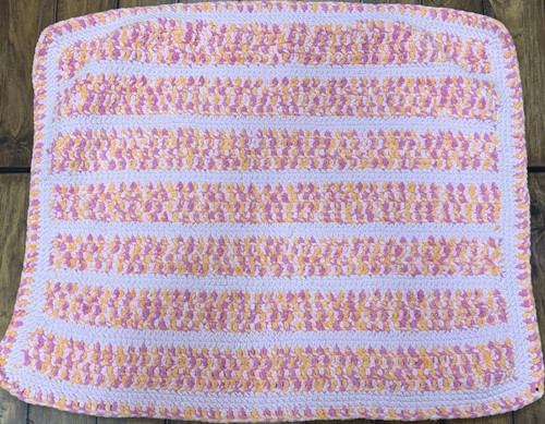 Colorful striped crochet chair - colorful,