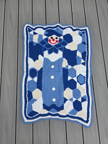 Vtg handmade crochet clown - vtg,