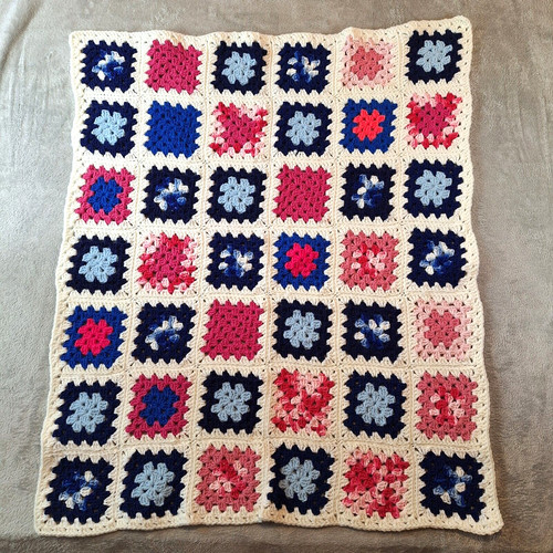 Crochet granny square throw - granny,