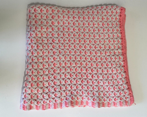 Afghan pink white reversible - afghan,