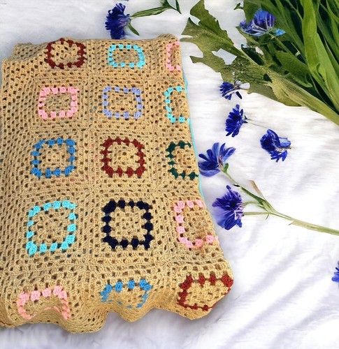 Crochet blanket handmade 100cm - crochet,