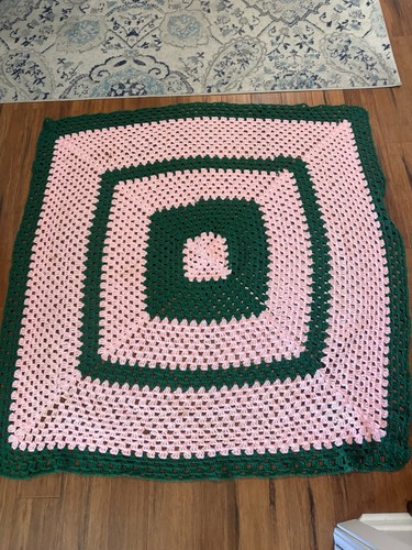 Vintage pink green handmade - green,