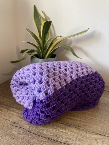 Handmade crochet blanket lilac - handmade,